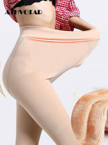 ATHVOTAR Winter Leggings Women Velvet Fleece Lined Slim High Waist Skinny Women Leggins Thermal Pants Warm Legging 2022