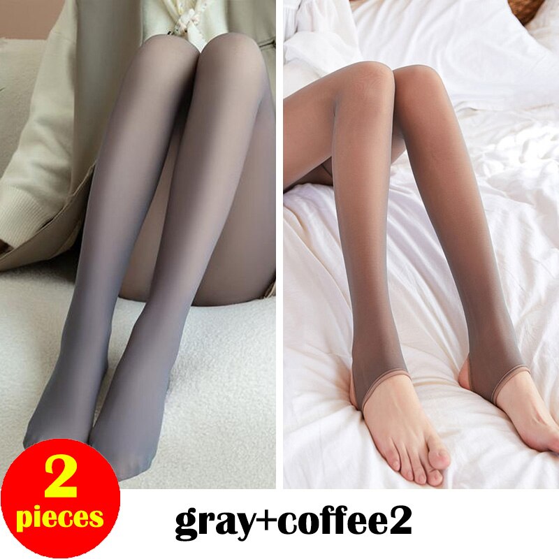 2Pieces Sexy Warm Leggings Women Tights Stockings High Waist Fake Leggins Mujer Push Up Legginng Femme