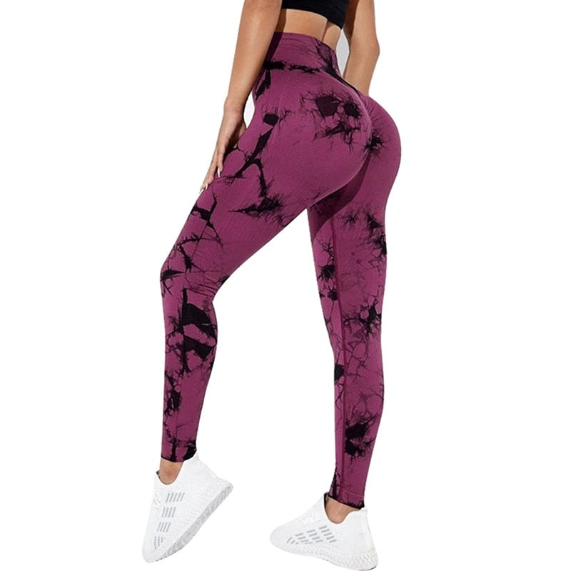2022 New Tie Dye Yoga Pants Sport Leggings Women Seamless High Waist Push Up Woman Tights Fitness Workout Leggins Gym Clothing