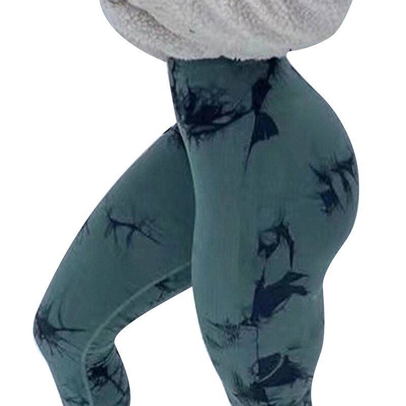 2022 New Tie Dye Yoga Pants Sport Leggings Women Seamless High Waist Push Up Woman Tights Fitness Workout Leggins Gym Clothing