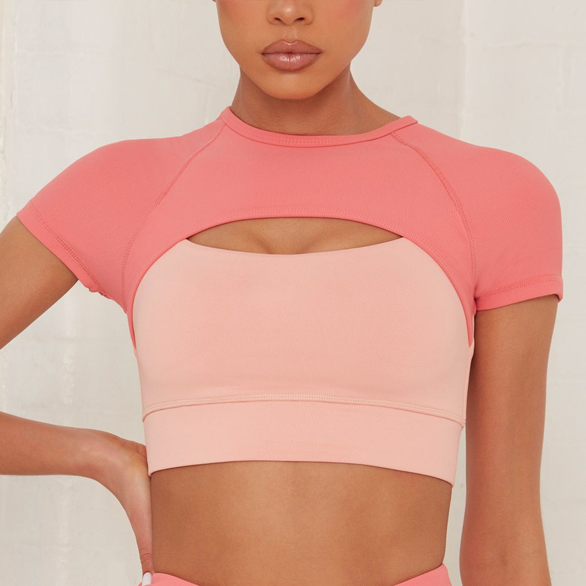 7 Pieces Sets Beautiful Back Double Layer Shorts Seamless Leggings Bra Zipper Top Cycling Running Fitness Pants Gym Yoga Suits