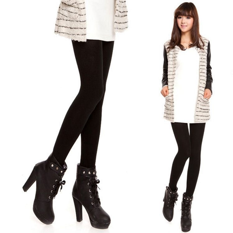 OXYGEN Women's Brushed Trousers Autumn and Winter Bamboo Charcoal Fiber New Style 8 Colors Fleece Leggings Fashion Tights