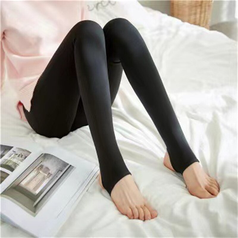 High Wasit Velvet Fitness Pantyhose Women Thicken Warm Leggings Velvet Autumn Winter Lamb Cashmere Warm Fur Leggings Yoga Sports