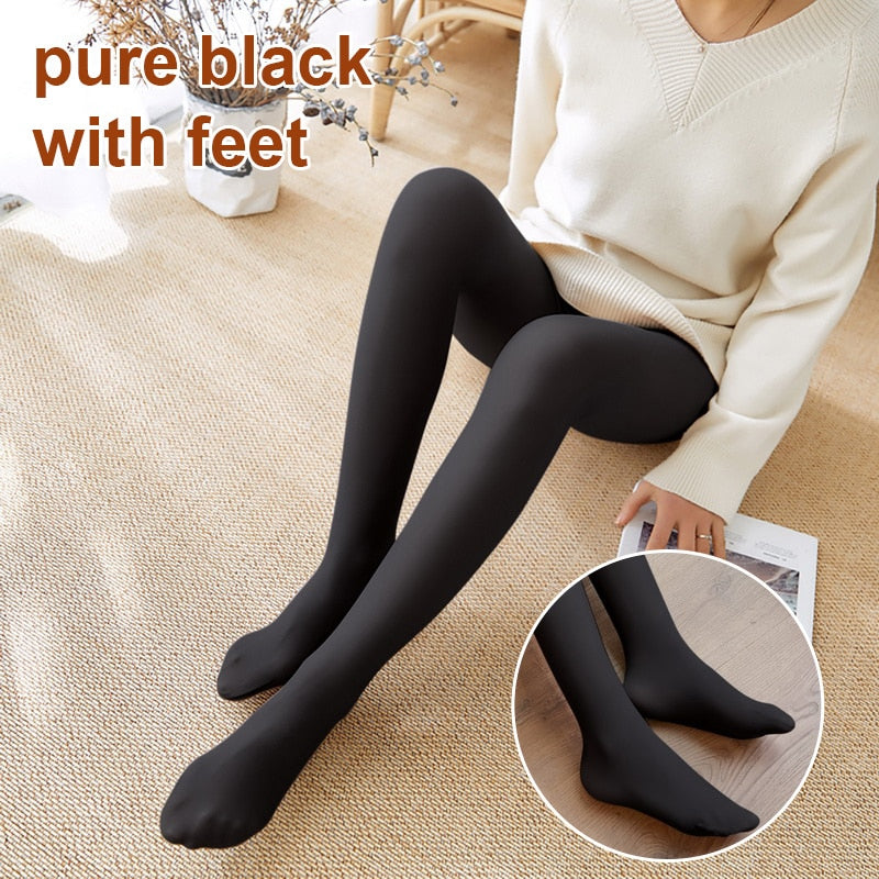 Pantyhose Leggings Winter Women Seamless Sexy Push Up Thick Fake Translucent Warm Velvet Autumn Thin Leggings Tights Pantyhose