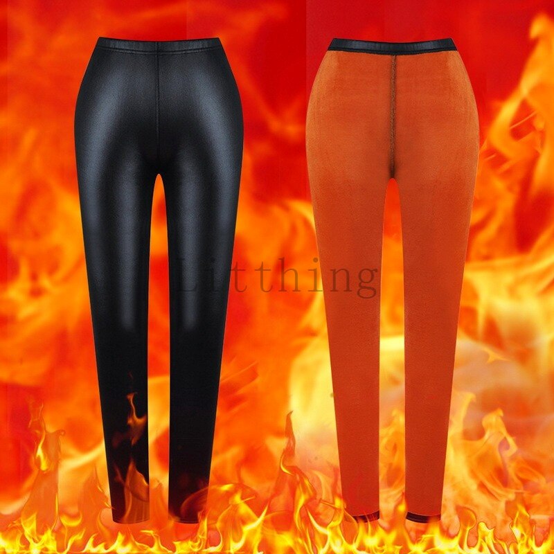 Sexy Leather Spring Autumn Warm Thermal Pantyhose Women Sock Pants Stockings Panty High Waist Slim Tights Leggings