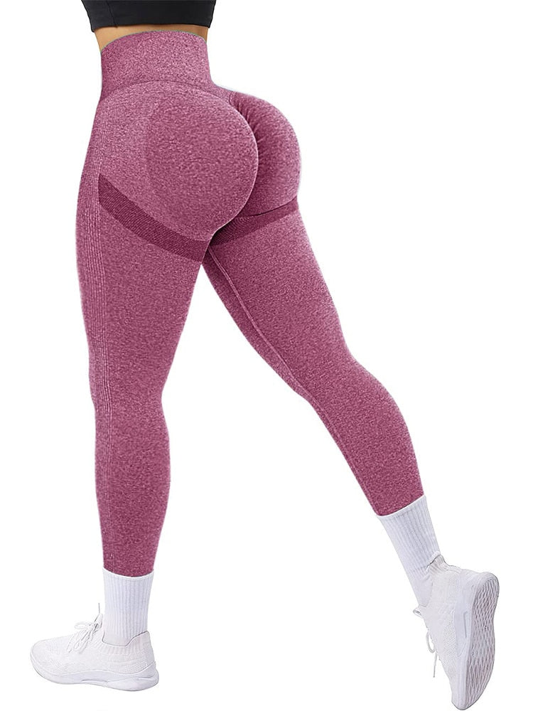 Seamless Sexy Sports Leggings For Women Solid Scrunch Gym Leggins Fitness Push Up Tights Female Training High Waist Yoga Pants