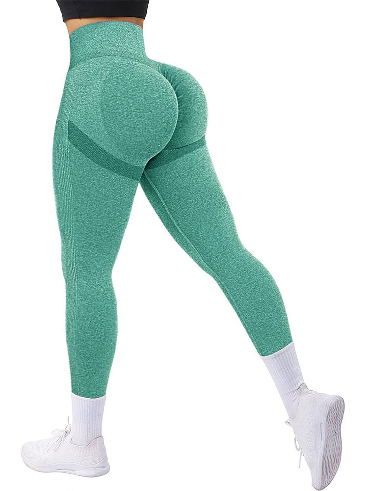 Seamless Sexy Sports Leggings For Women Solid Scrunch Gym Leggins Fitness Push Up Tights Female Training High Waist Yoga Pants