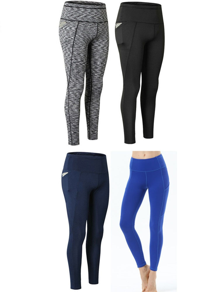 High Waist Legging Pockets Fitness Bottoms Running Sweatpants for Women Quick-Dry Sport Trousers Workout Yoga Pants