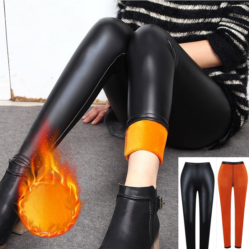 Sexy Leather Spring Autumn Warm Thermal Pantyhose Women Sock Pants Stockings Panty High Waist Slim Tights Leggings