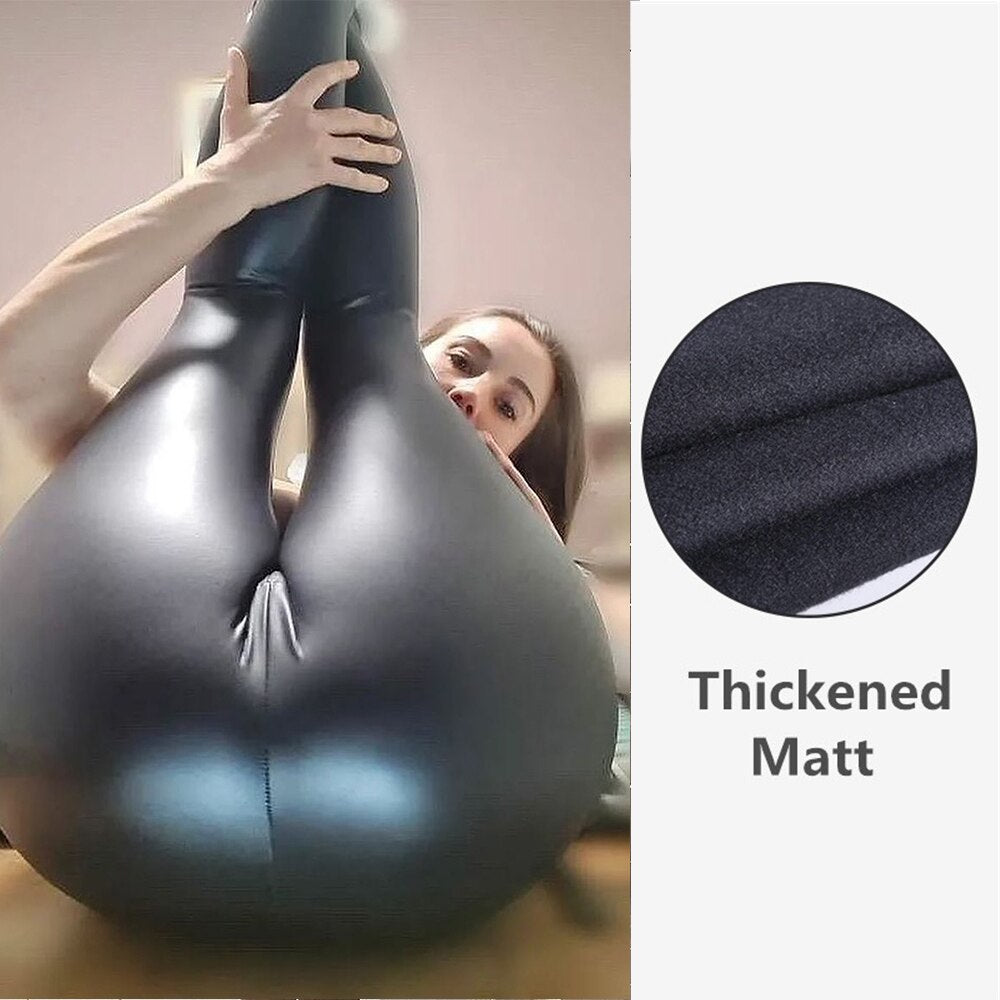 PU Pants Womens Leather Leggings Sexy Pants Push Up Hip Skinny High Waist Trousers Slim LeggingS-5XL Size