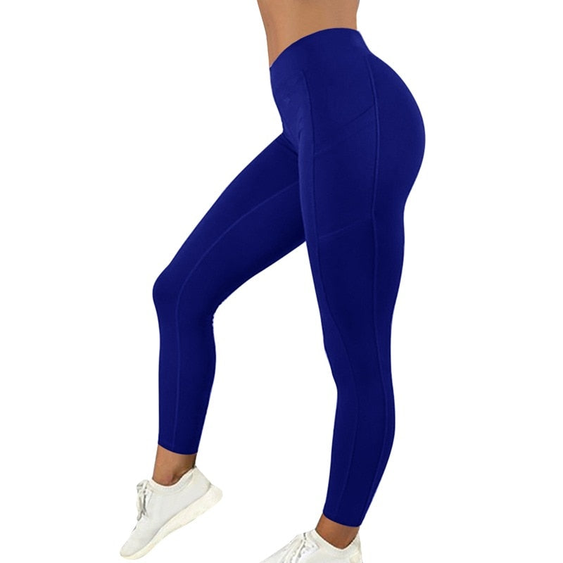 2022 New Leggings Women's Pants Sport Yoga PantsWith Pocket Sexy Tight High Waist Elastic Women's Panties Pocket Legging