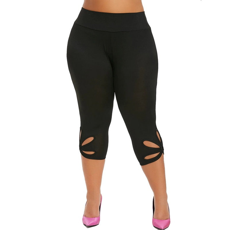 S-5XL Women High Waist Cropped Trousers Pants Elastic Bandage Leggings Super Elastic Yoga Pant