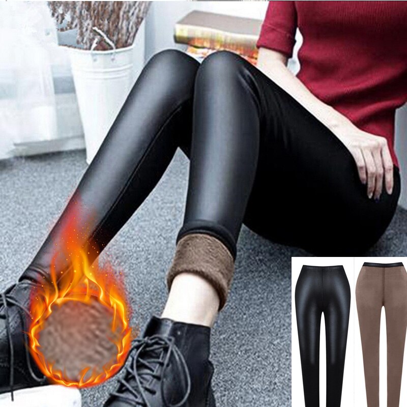 Sexy Leather Spring Autumn Warm Thermal Pantyhose Women Sock Pants Stockings Panty High Waist Slim Tights Leggings