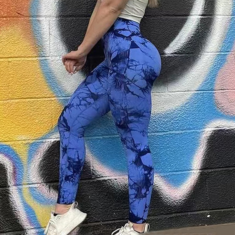 Tie dye Yoga Pants Sport Leggings Women Seamless High Waist Push Up Woman Tights Fitness Workout Leggins Gym Clothing
