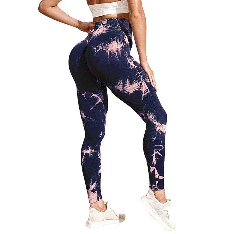 Seamless High Waist Push Up Tights Tie Dye Yoga Pants Sport Leggings Women Fitness Workout Leggins Gym Clothing