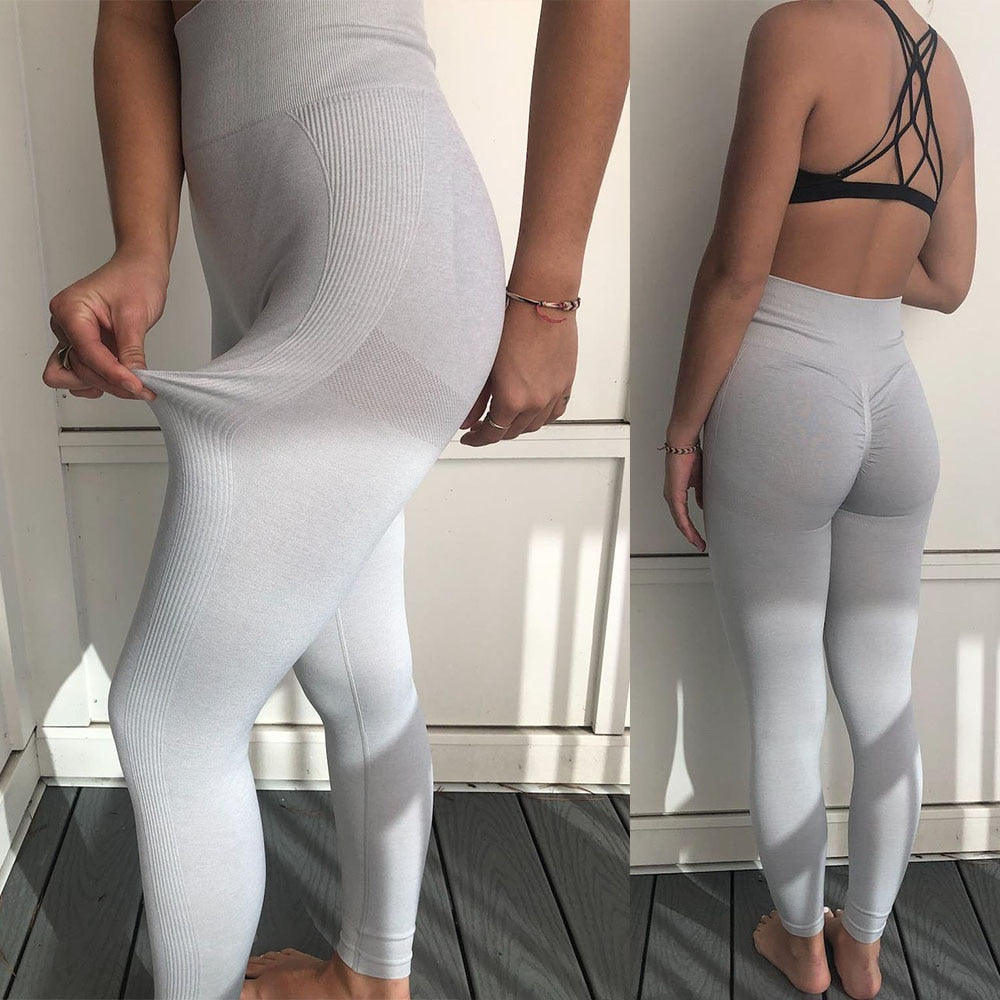 Seamless Sexy Sports Leggings For Women Solid Scrunch Gym Leggins Fitness Push Up Tights Female Training High Waist Yoga Pants