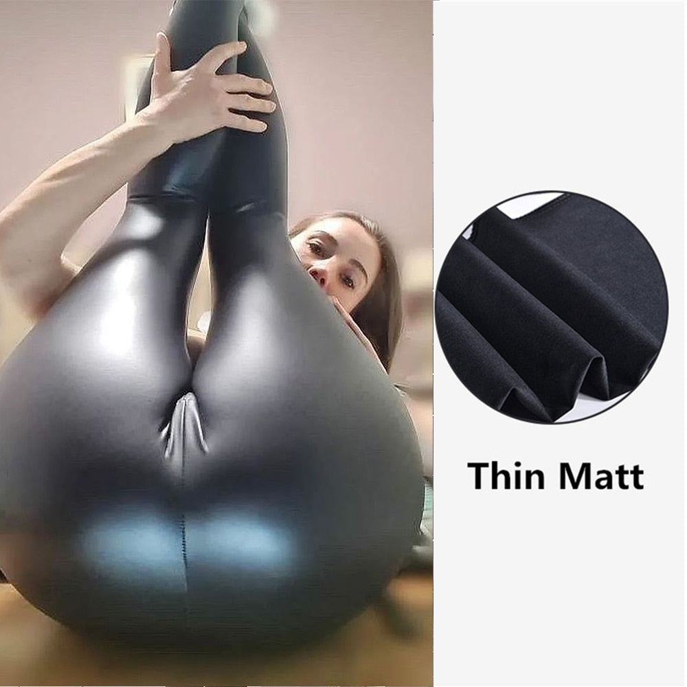 PU Pants Womens Leather Leggings Sexy Pants Push Up Hip Skinny High Waist Trousers Slim LeggingS-5XL Size