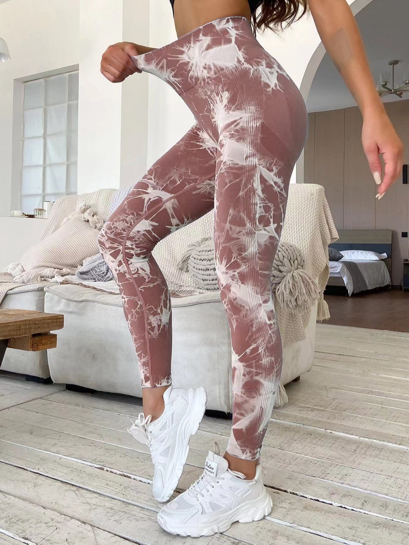 Sexy Seamless Leggings Women Fitness Gym Clothing Tie Dye Sports Pants High Waisted Push Up Leggings Printed Female Sport Pants