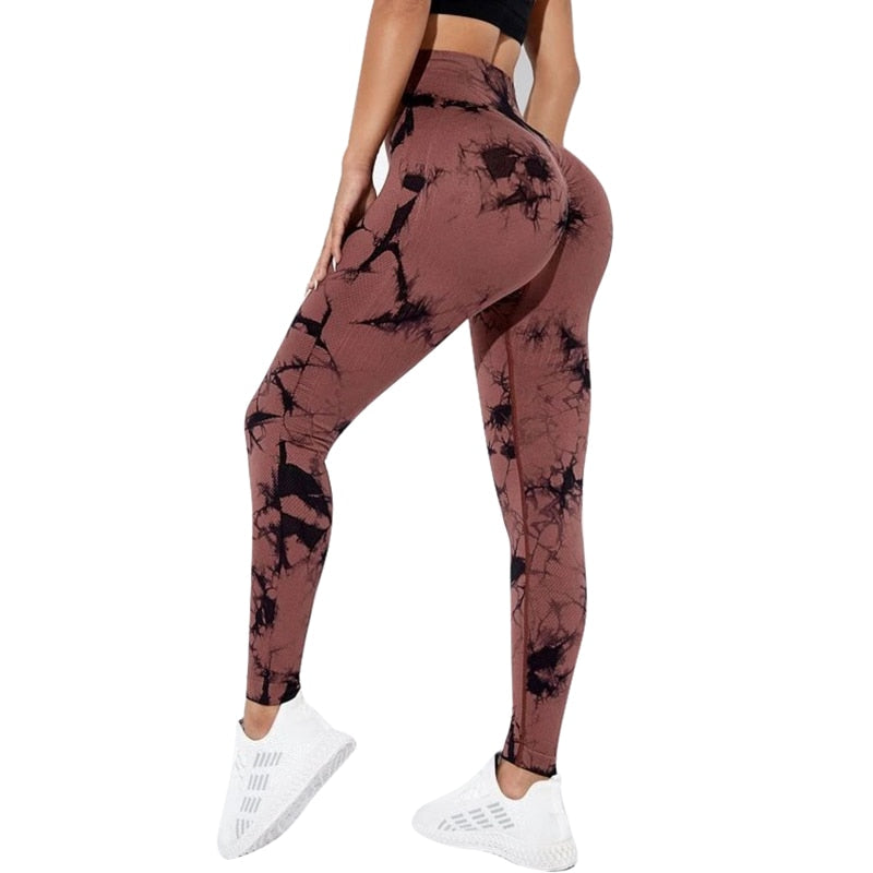 2022 New Tie Dye Yoga Pants Sport Leggings Women Seamless High Waist Push Up Woman Tights Fitness Workout Leggins Gym Clothing