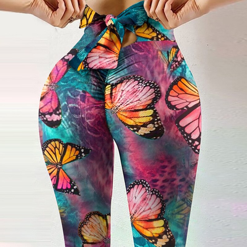 Women Leopard Print leggings High Waist Stretch Push Up Running Sports Leggings Slim Pants Casual Trousers Fitness Leggings