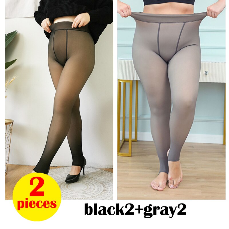 Sexy Fake Leggings Woman Plus Size Warm Leggins Mujer High Waist Fleece Tights Legging 47-80kg Winter