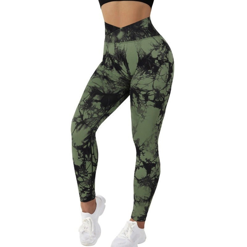 Tie Dye Seamless Leggings For Women Fitness Scrunch Butt Legging Workout Gym Tights High Waist Sport Legging Yoga Pants