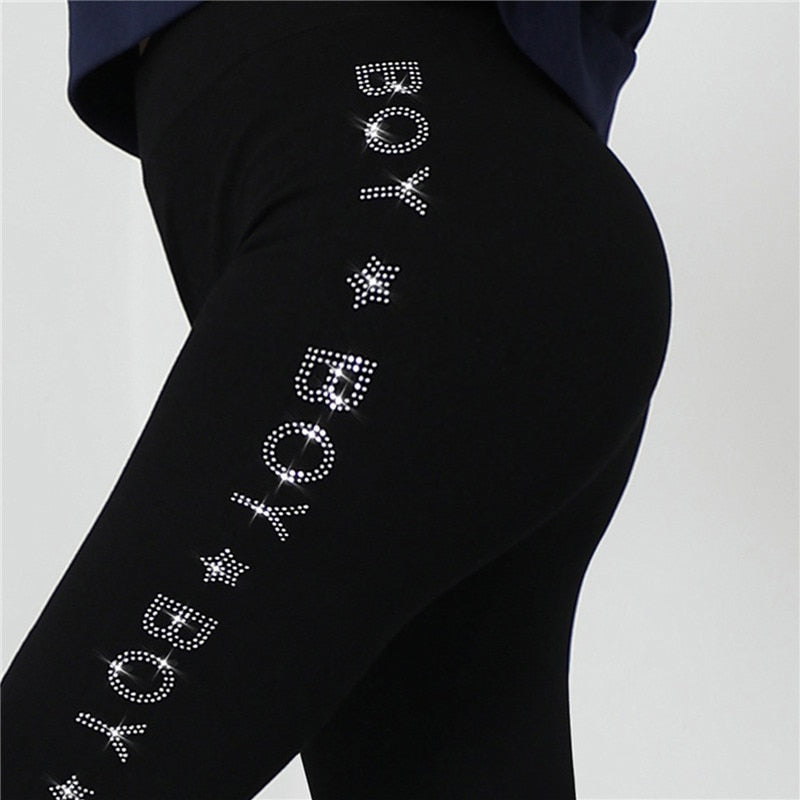 2022 Winter Diamond Leggings Women Sexy Fashion Shiny Tights Female Slim Rhinestone Nylon Pants Women's Warm Tights