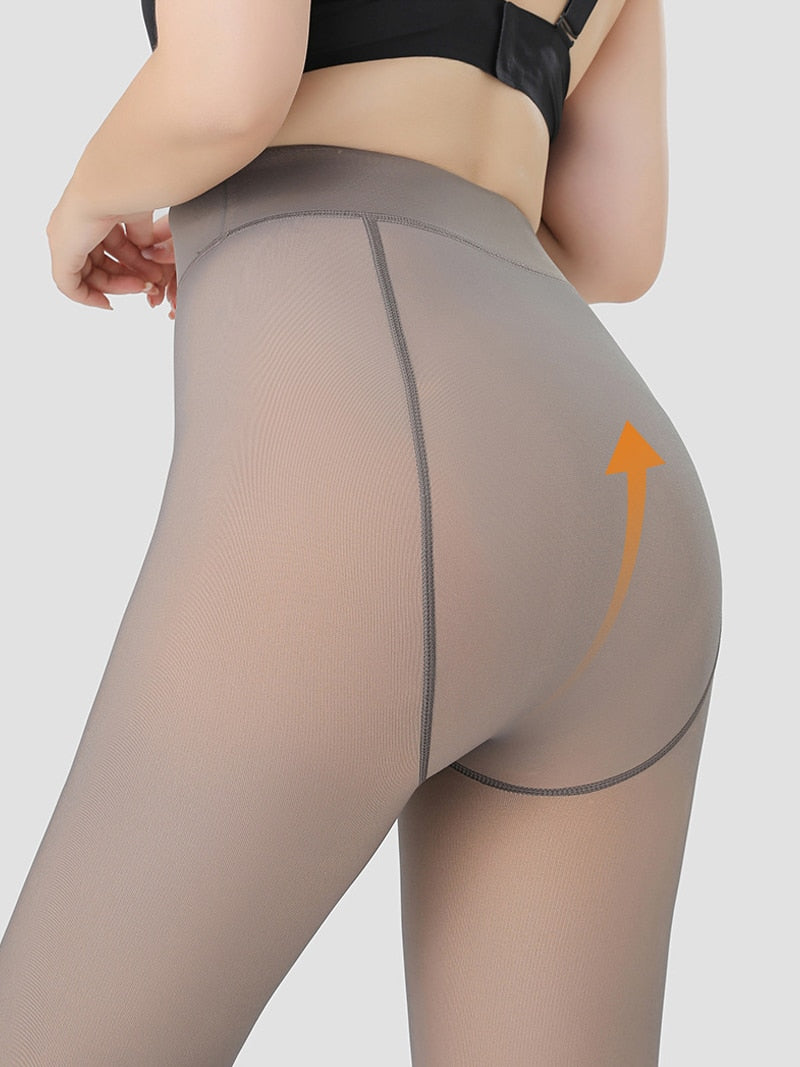 Sexy Fake Leggings Woman Plus Size Warm Leggins Mujer High Waist Fleece Tights Legging 47-80kg Winter