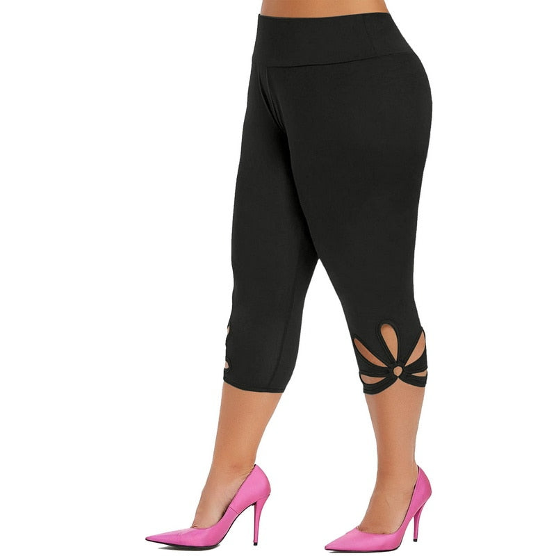 S-5XL Women High Waist Cropped Trousers Pants Elastic Bandage Leggings Super Elastic Yoga Pant