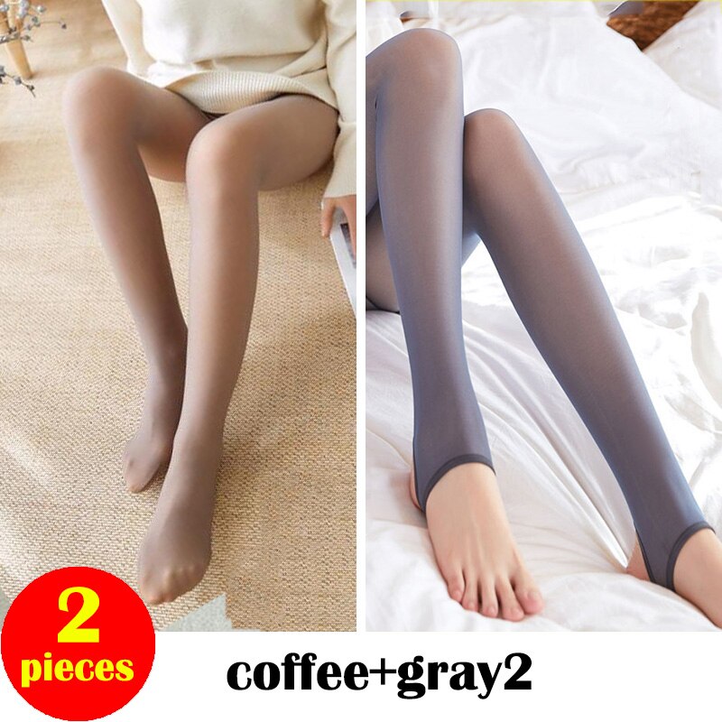 2Pieces Sexy Warm Leggings Women Tights Stockings High Waist Fake Leggins Mujer Push Up Legginng Femme