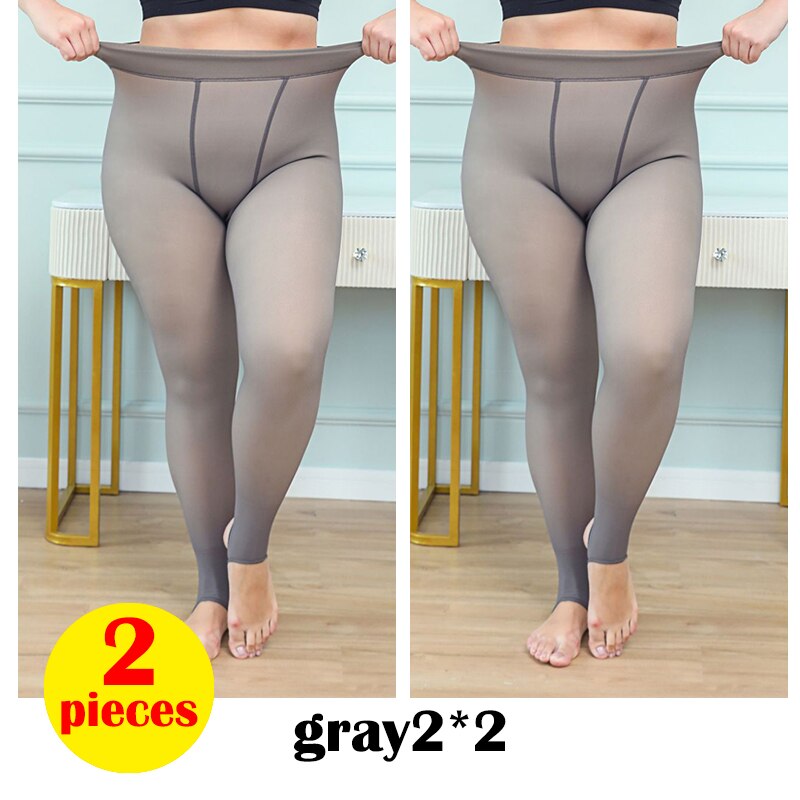 Sexy Fake Leggings Woman Plus Size Warm Leggins Mujer High Waist Fleece Tights Legging 47-80kg Winter