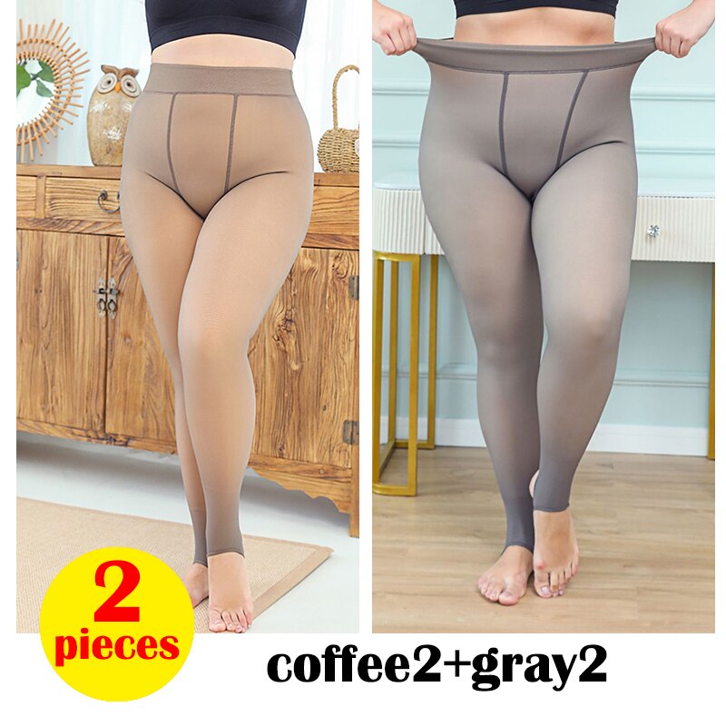 Sexy Fake Leggings Woman Plus Size Warm Leggins Mujer High Waist Fleece Tights Legging 47-80kg Winter
