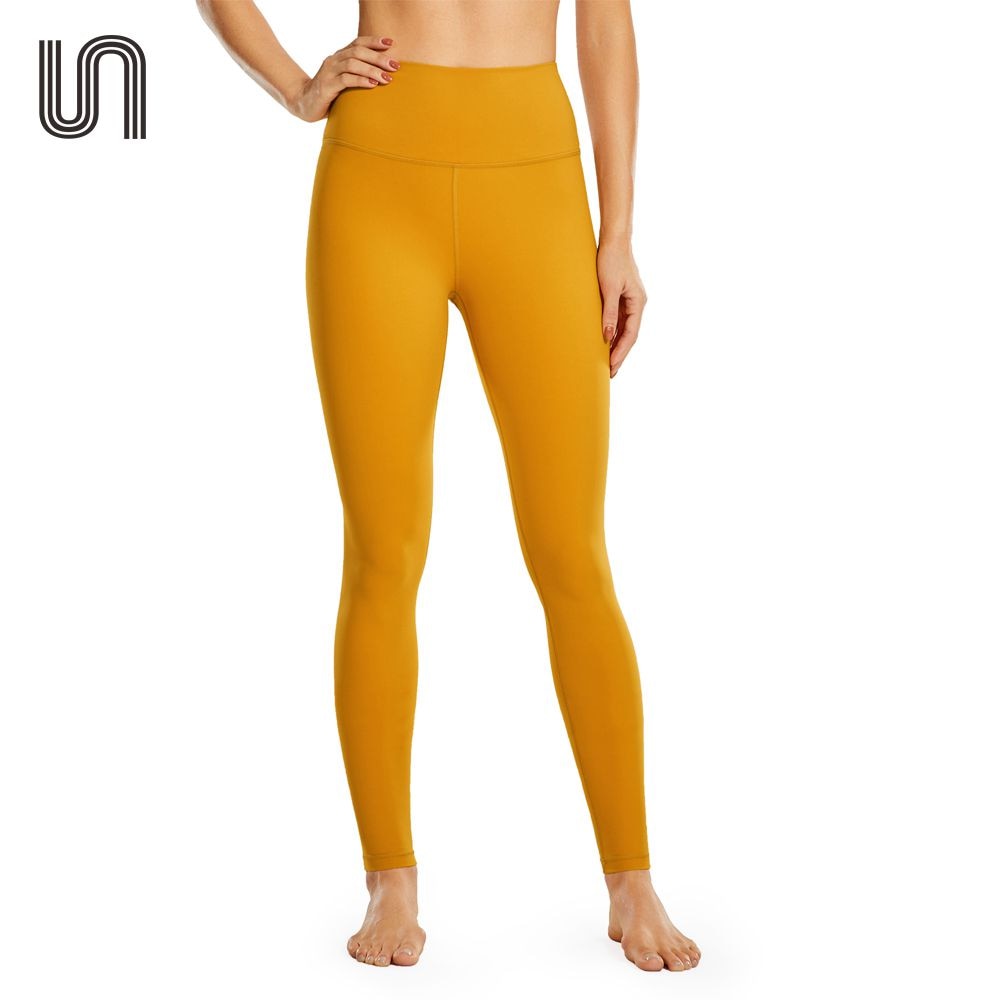 Women Workout Leggings Naked Feeling Cargo 28 Inches High Waisted Athletic Yoga Pants Elastic Slim Sexy Trousers Hips Lifting