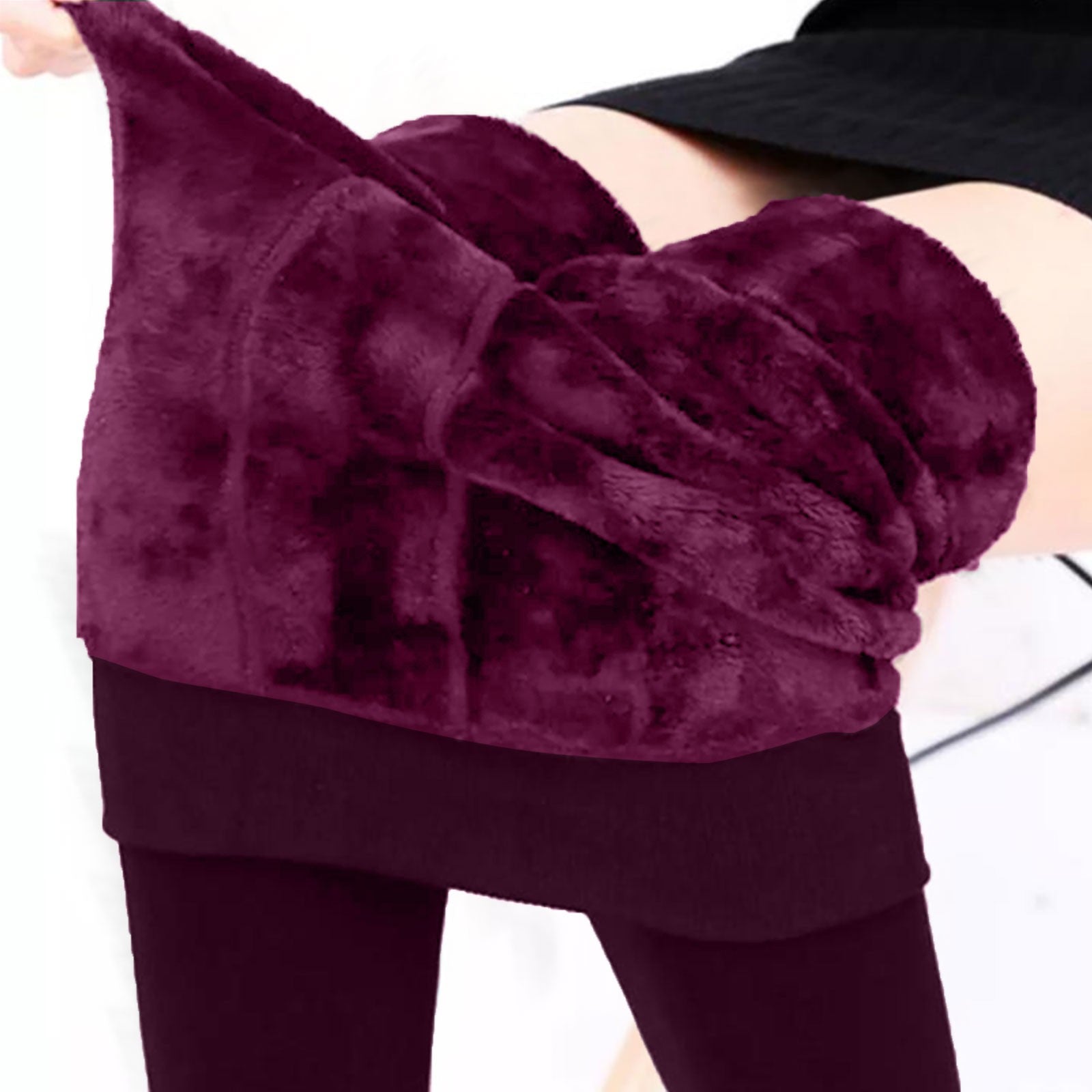 Fleece Lined Velvet Keep Warm Pants High Waist Leggings Winter Warm Leggings Women High Waist Stretchy Solid Fleece Leggins