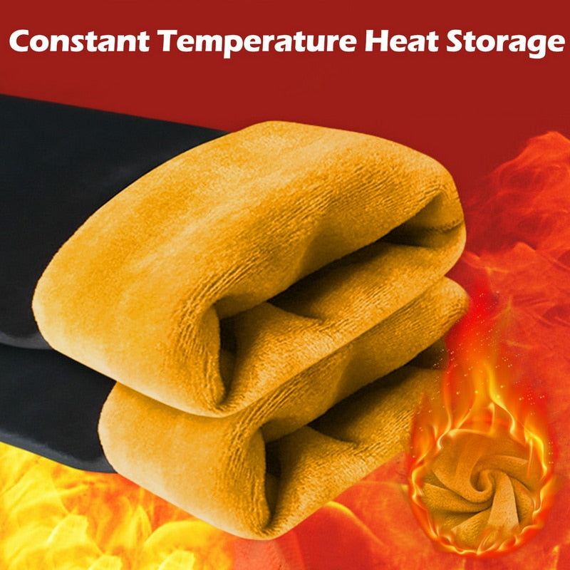 Winter Warm Pu Leather Leggings Women Sexy High Waist Thermal Tights Pants Thick Fleece Slim Black Stretchy Pants Leggings