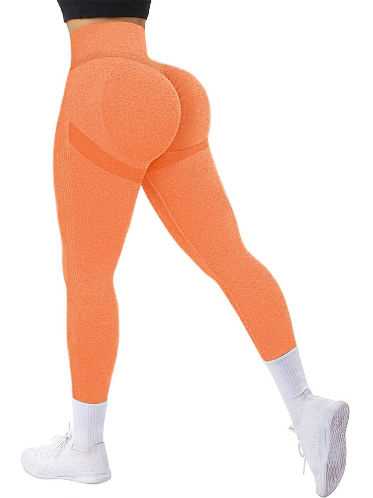 Seamless Sexy Sports Leggings For Women Solid Scrunch Gym Leggins Fitness Push Up Tights Female Training High Waist Yoga Pants