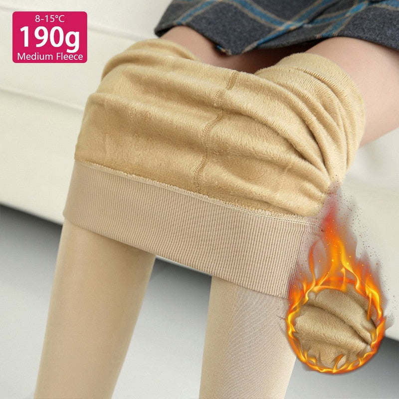 100g Women Winter Leggings Thin Fleece Warm Leggins High Waist Solid Color Velvet Women Leggings Stretchy Black Leggings