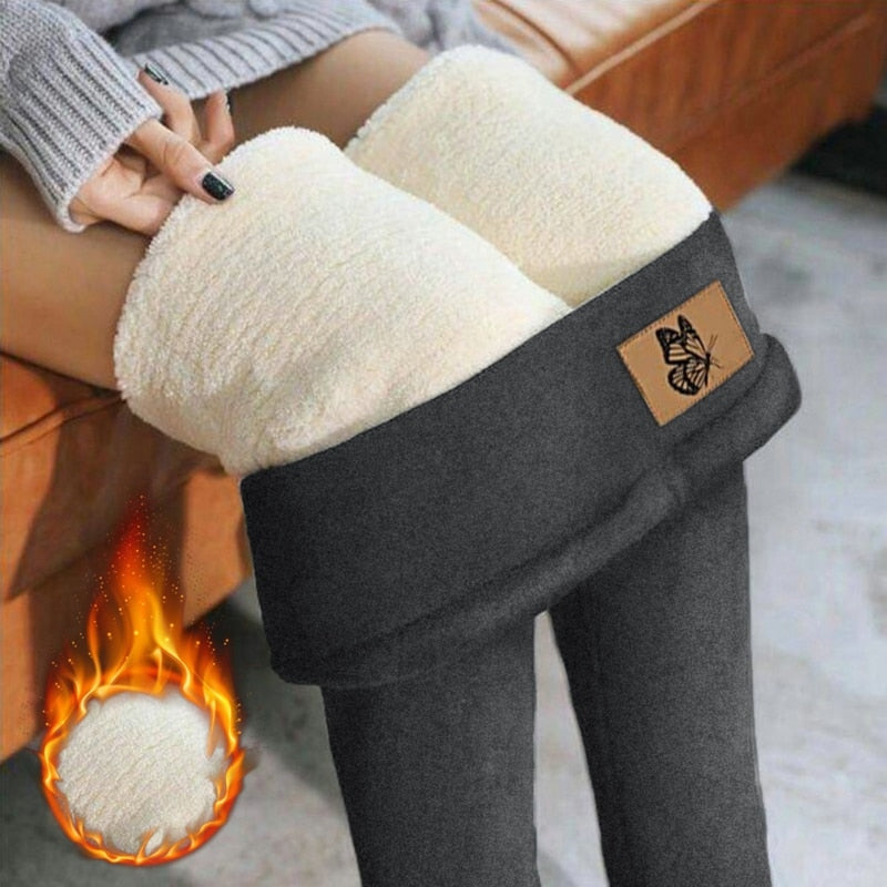 2022 Winter Warm Sexy Leggings Skinny Fitness Woman Pants Women Super Thick High Stretch Lamb Cashmere Leggins Lambwool Leggins