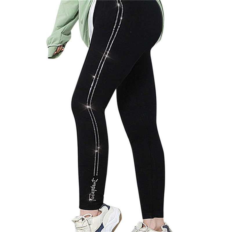 2022 Winter Diamond Leggings Women Sexy Fashion Shiny Tights Female Slim Rhinestone Nylon Pants Women's Warm Tights