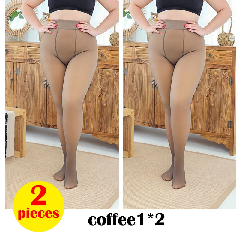 Sexy Fake Leggings Woman Plus Size Warm Leggins Mujer High Waist Fleece Tights Legging 47-80kg Winter