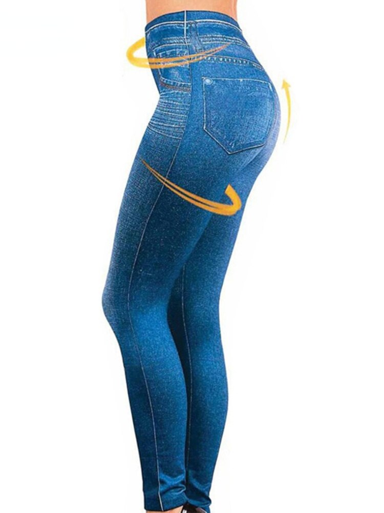 Jeans XS-4XL Women Fleece Lined Winter Jegging Jeans Genie Slim Fashion Jeggings Leggings 2 Real Pockets Woman Fitness Pants