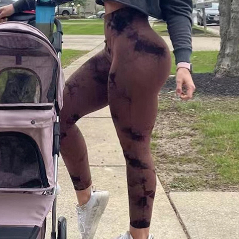 Tie dye Yoga Pants Workout Leggings High Waist Push Up Woman Tights Sport Legging Seamless Fitness Leggins Gym Clothing 2022 New