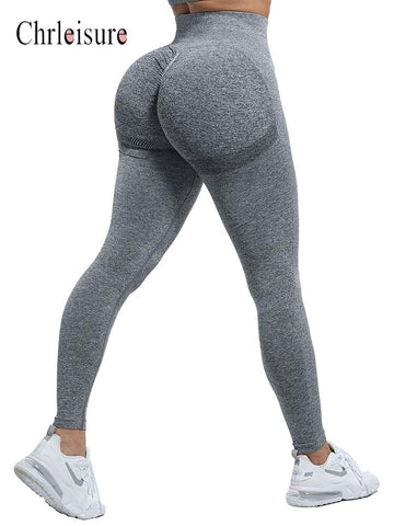 CHRLEISURE Women Fitness Leggings High Waist Seamless Sports Leggings Gym Push Up Booty Skinny Legging Feamle