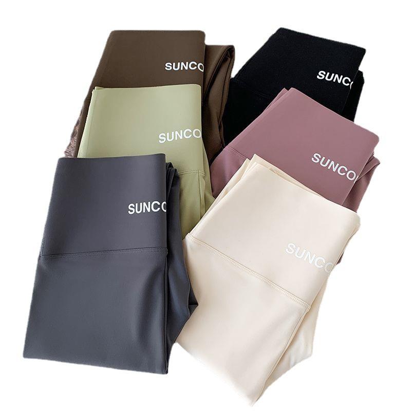 Shark Skin Leggings Women's Pants Tight High Waist Belly Spring and Autumn Winter Wear Plus Velvet Padded Yoga Barbie Pants