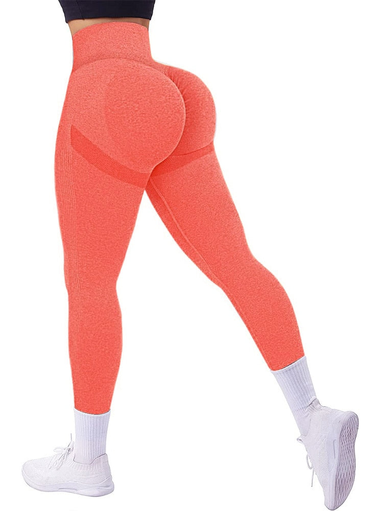 Seamless Sexy Sports Leggings For Women Solid Scrunch Gym Leggins Fitness Push Up Tights Female Training High Waist Yoga Pants