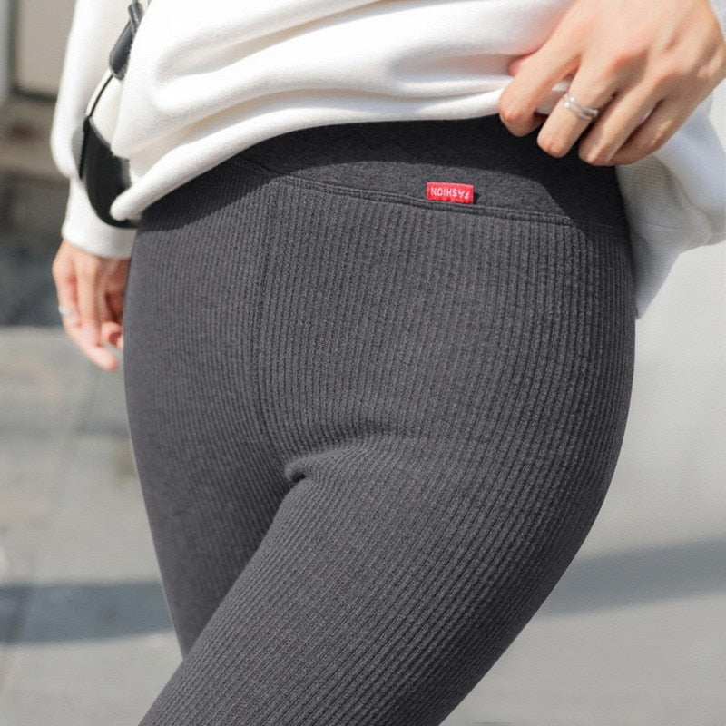 2022 Winter Thicken Lambwool Leggings Women Warm Fleece Lined Thermal Ankle-Length Pants Sexy Hight Waist Skinny Fitness Pants