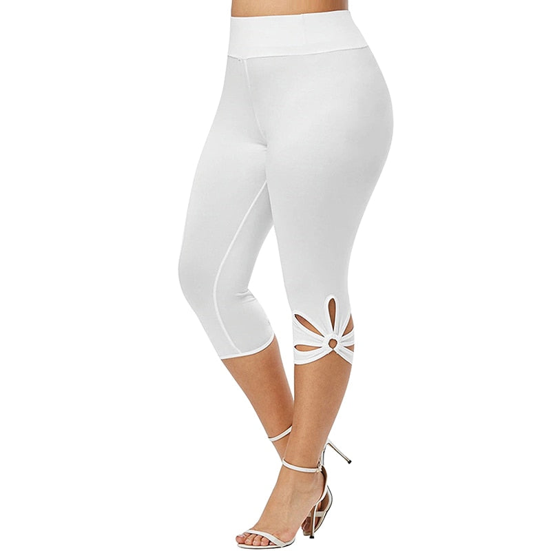 S-5XL Women High Waist Cropped Trousers Pants Elastic Bandage Leggings Super Elastic Yoga Pant