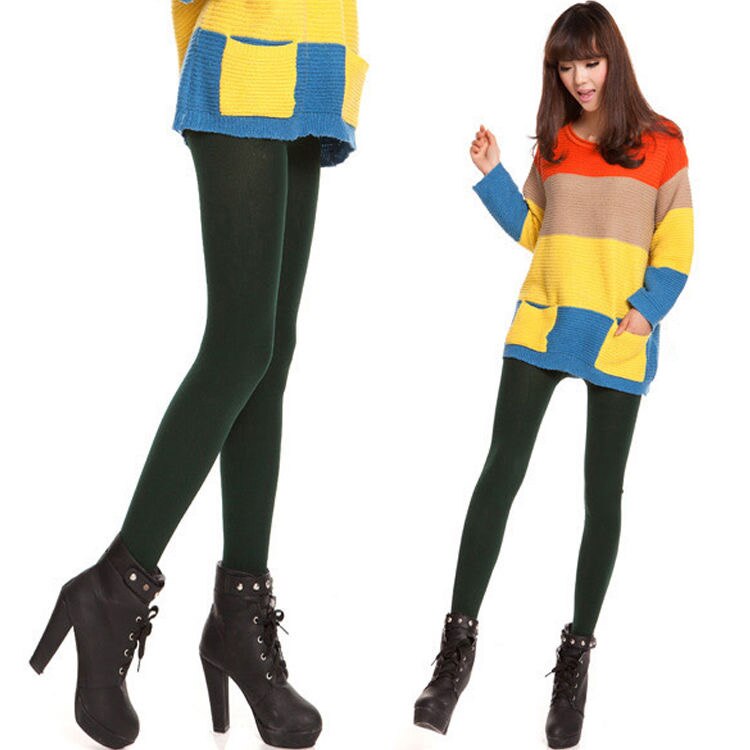 OXYGEN Women's Brushed Trousers Autumn and Winter Bamboo Charcoal Fiber New Style 8 Colors Fleece Leggings Fashion Tights