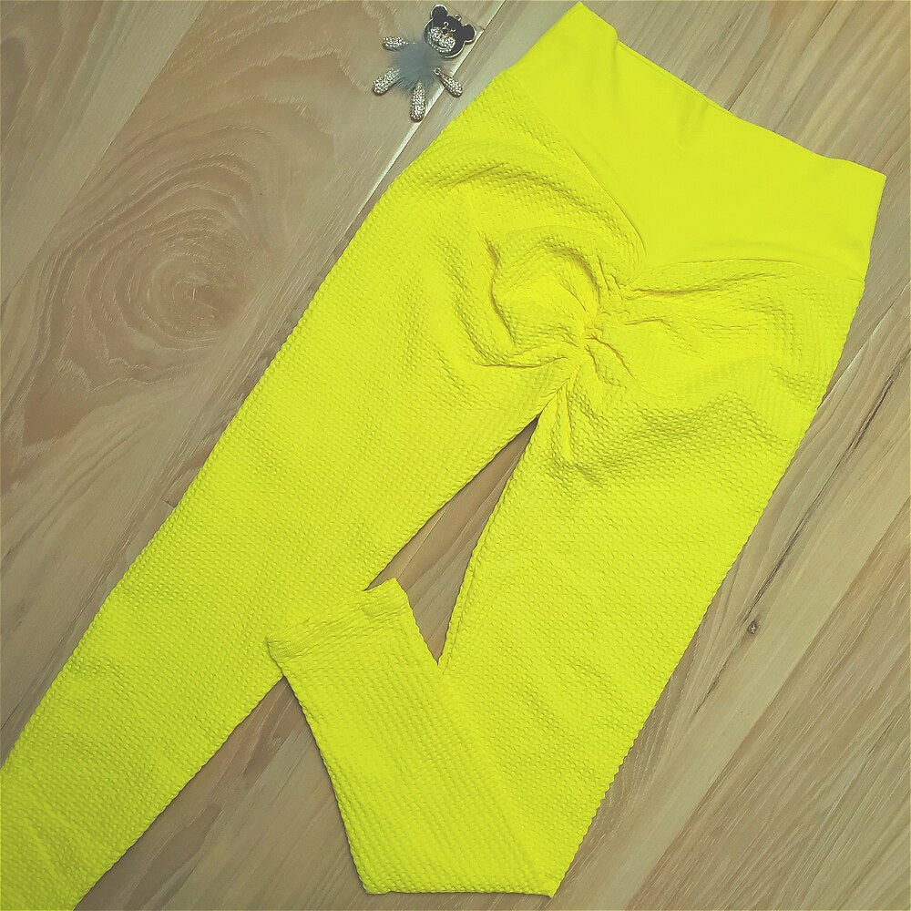 TEXTURED Scrunch Butt Workout Leggings Women Fitness Outfits High Waisted Gym Seamless Yoga Pants Squat Proof Tights Booty Nylon