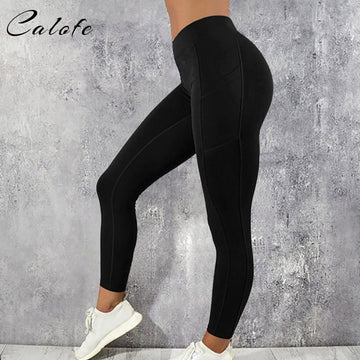 Gym High Waist Yoga Leggings Tights Women Workout  Breathable Fitness Clothing Female Stretchy Training Pants with Pocket